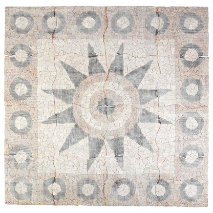 Mosaic Tiles Flower Pattern Multicolour 120 x 120 cm Marble