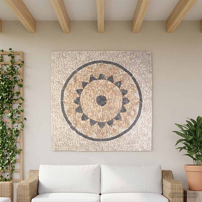 Mosaic Tiles Sunflower Pattern Multicolour 120 x 120 cm Marble