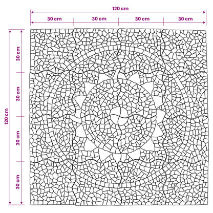 Mosaic Tiles Sunflower Pattern Multicolour 120 x 120 cm Marble