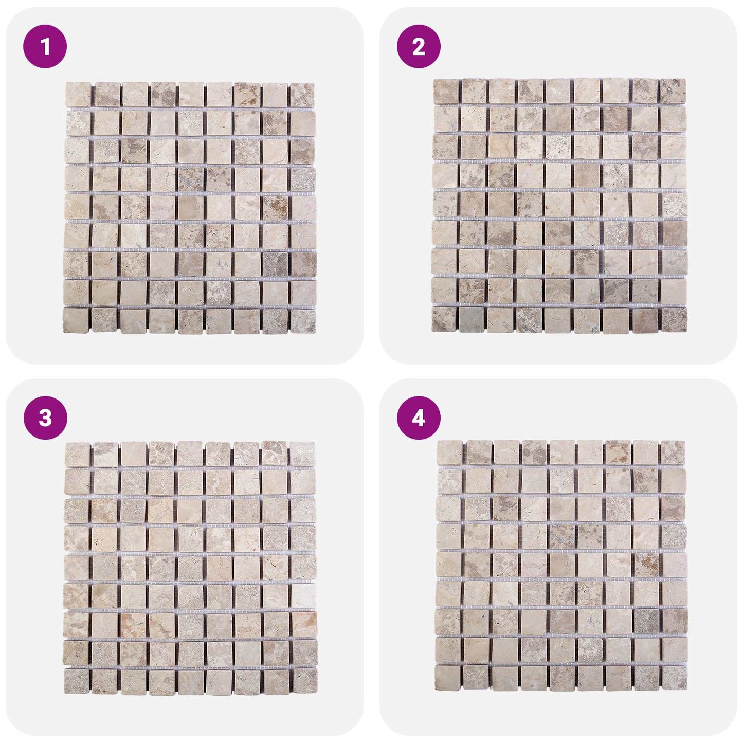 Mosaic Tiles Cream 30 x 30 cm Marble