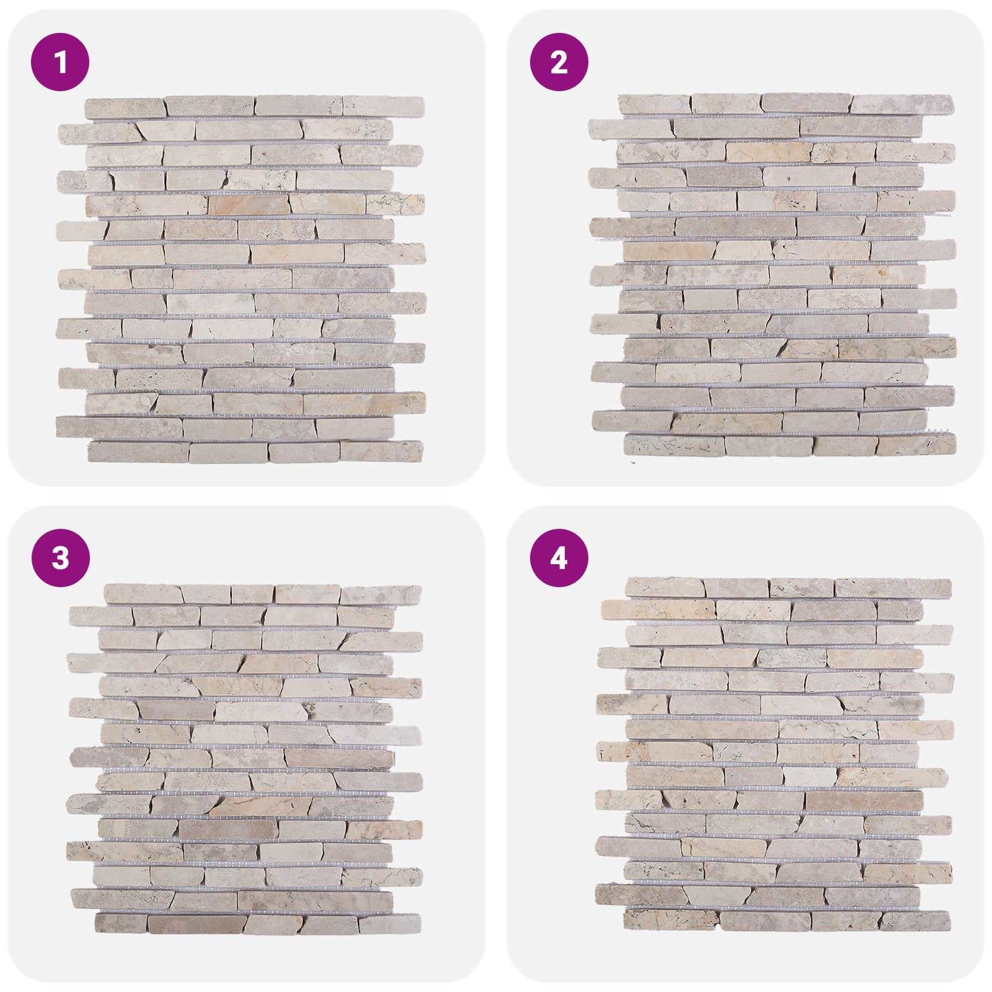 Mosaic Tiles Cream 30 x 30 cm Marble