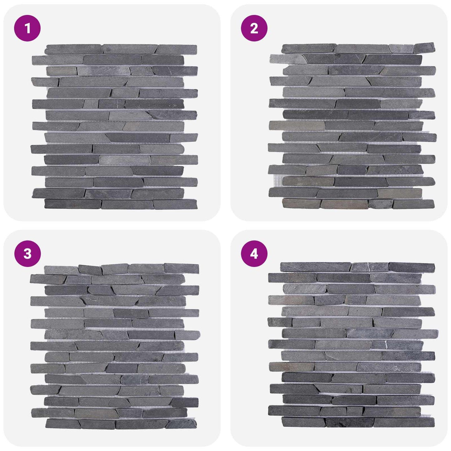 Mosaic Tiles Grey 30 x 30 cm Marble