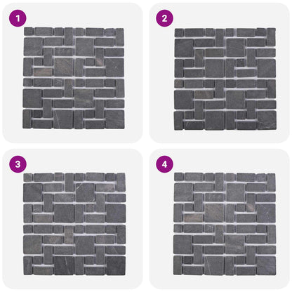 Mosaic Tiles Grey 30 x 30 cm Marble