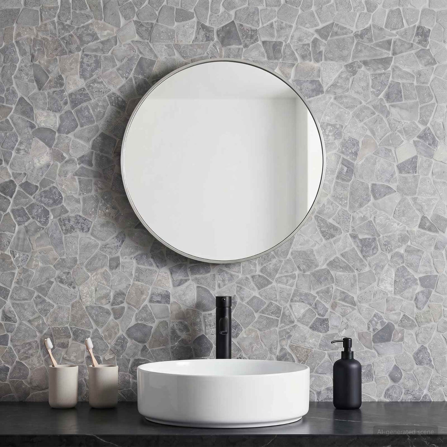 Mosaic Tiles Light Grey 30 x 30 cm Marble
