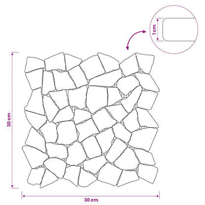 Mosaic Tiles Light Grey 30 x 30 cm Marble