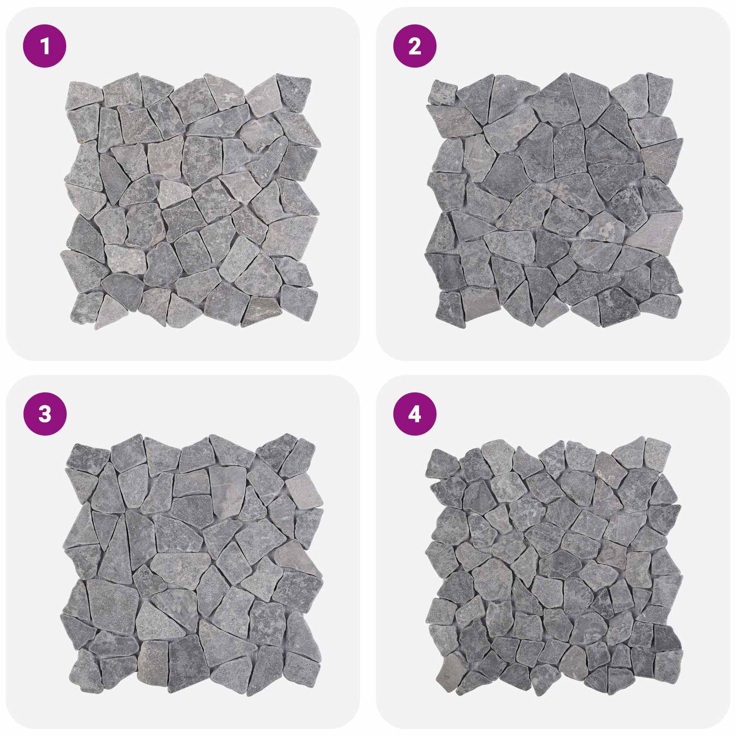 Mosaic Tiles Light Grey 30 x 30 cm Marble