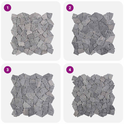 Mosaic Tiles Light Grey 30 x 30 cm Marble