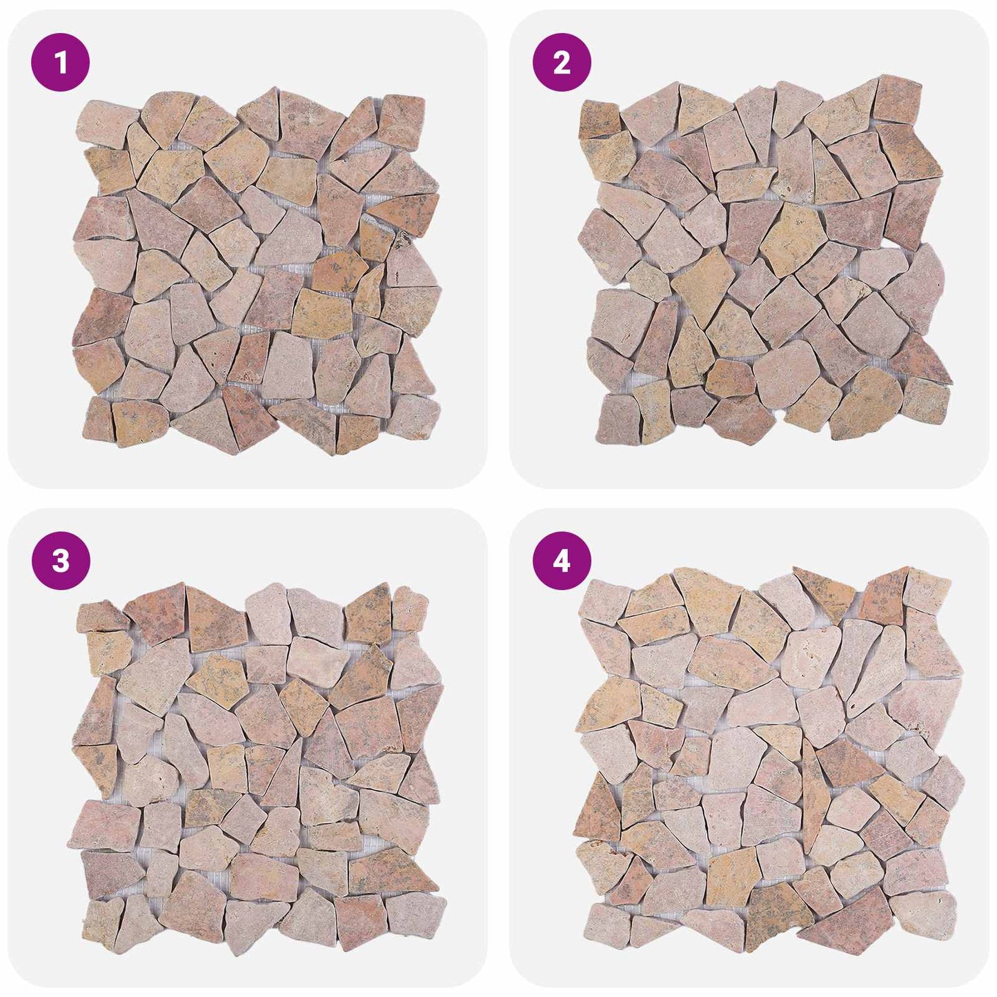 Mosaic Tiles Red 30 x 30 cm Marble