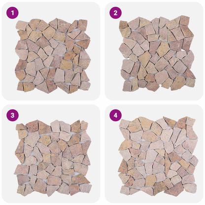 Mosaic Tiles Red 30 x 30 cm Marble