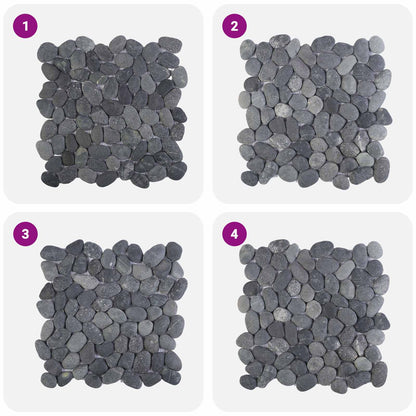 Pebble Tiles Grey 30 x 30 cm River Pebble