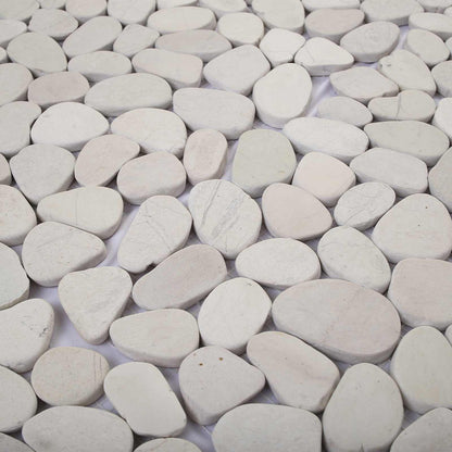 Pebble Tiles White 30 x 30 cm River Pebble
