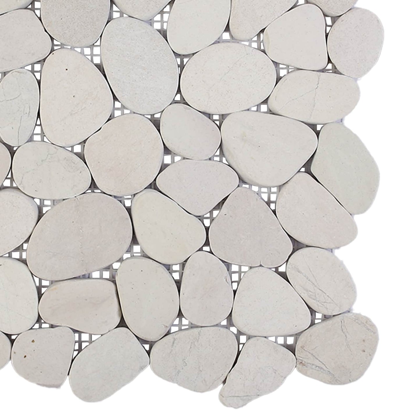 Pebble Tiles White 30 x 30 cm River Pebble