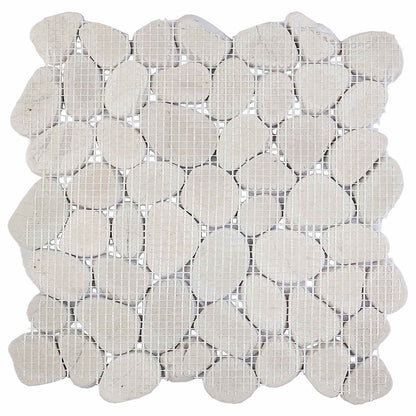 Pebble Tiles White 30 x 30 cm River Pebble