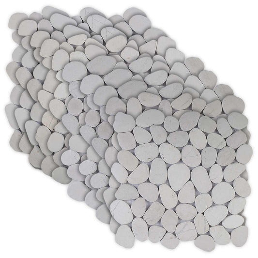 Pebble Tiles White 30 x 30 cm River Pebble