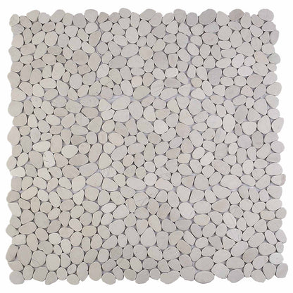 Pebble Tiles White 30 x 30 cm River Pebble