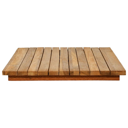 Table Top 90 x 45 x 3.5 cm Rectangular Solid Teak Wood Natural