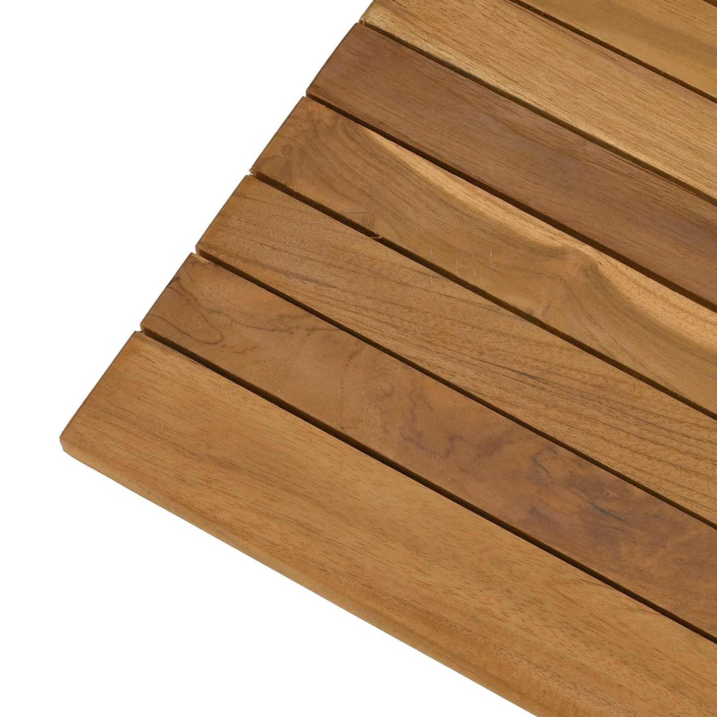 Table Top 110 x 55 x 3.5 cm Rectangular Solid Teak Wood Natural