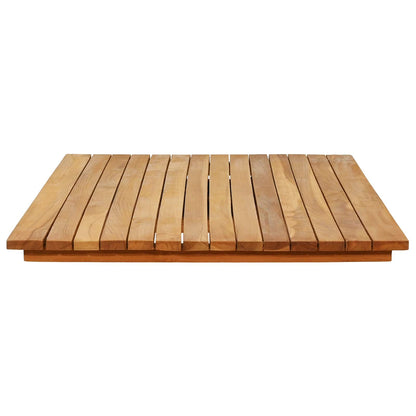 Table Top 110 x 55 x 3.5 cm Rectangular Solid Teak Wood Natural