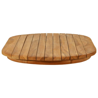 Table Top 80 x 40 x 3.5 cm Oval Solid Teak Wood Natural