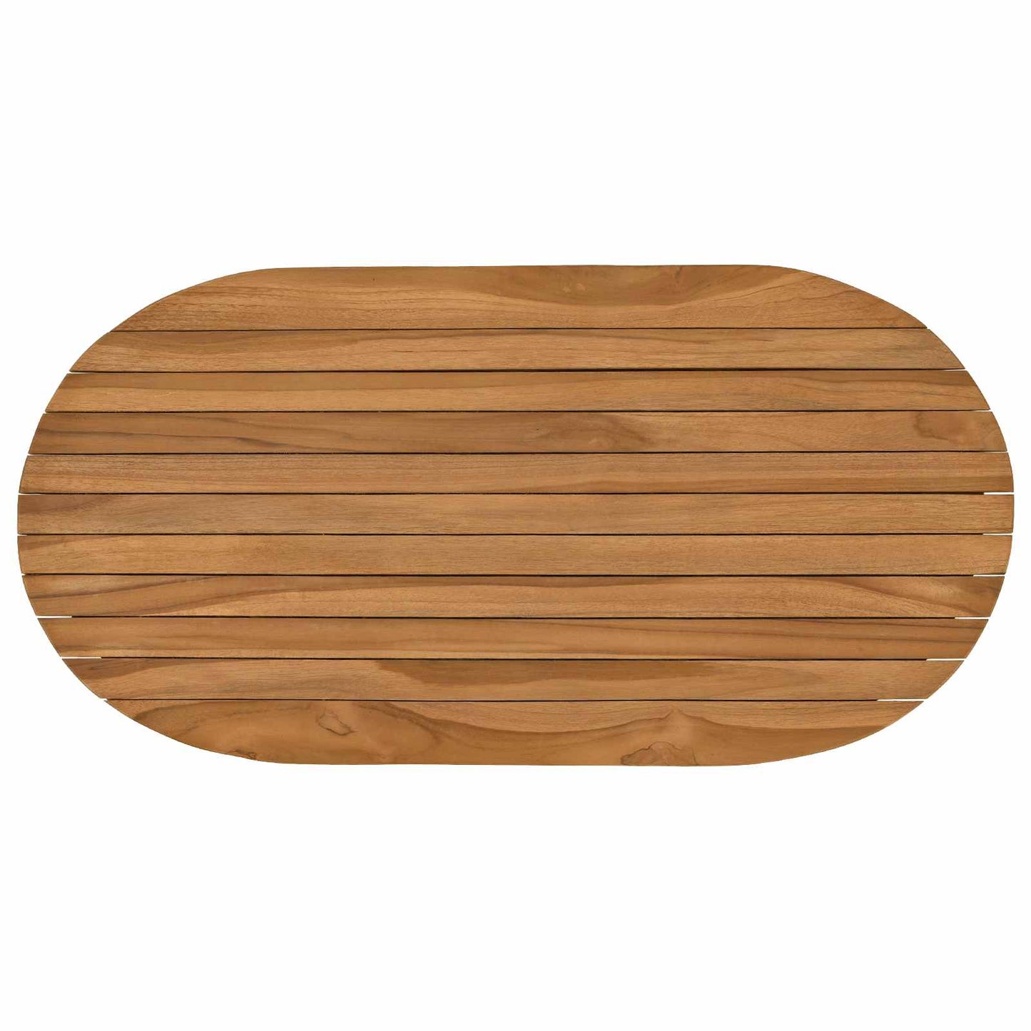 Table Top 80 x 40 x 3.5 cm Oval Solid Teak Wood Natural
