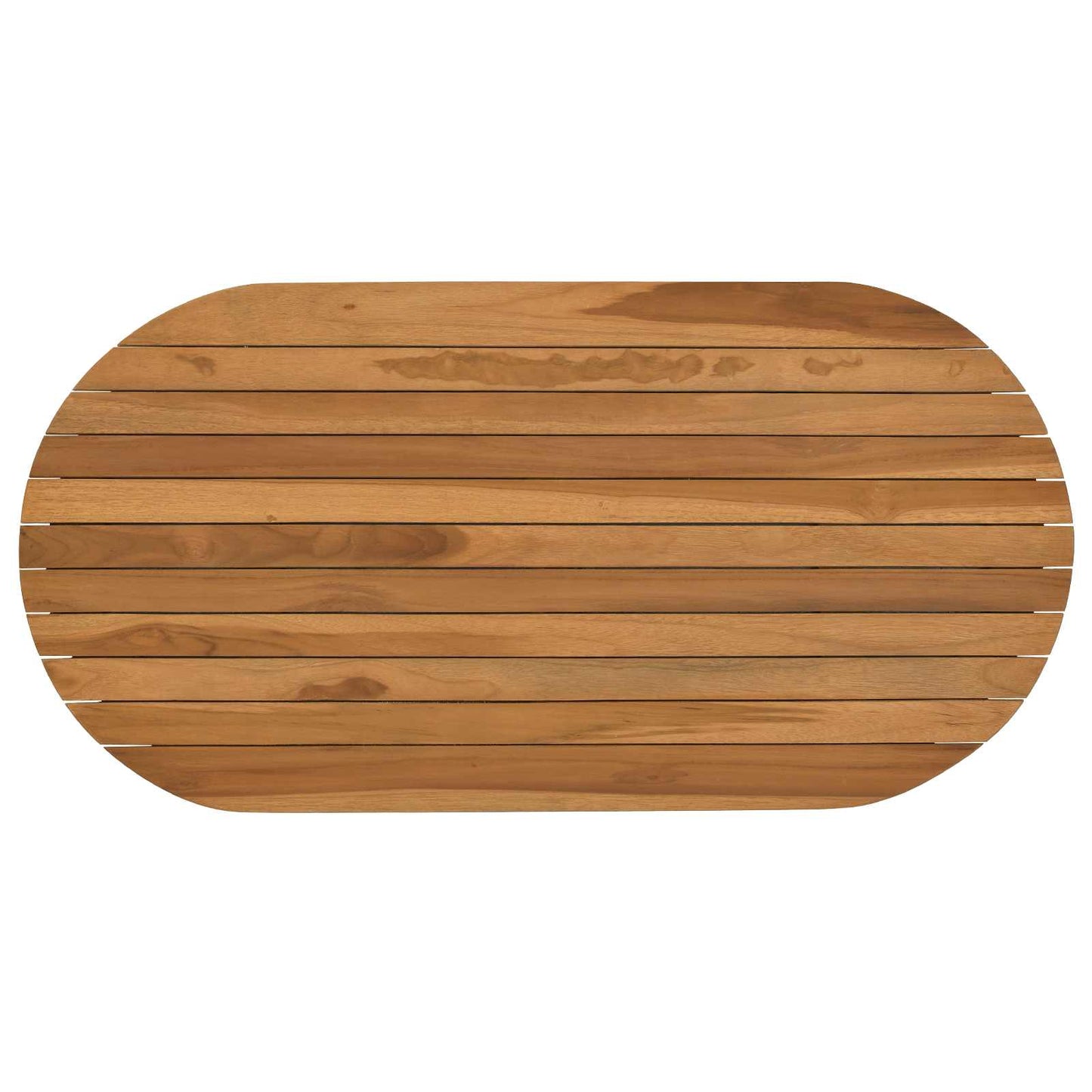 Table Top 90 x 45 x 3.5 cm Oval Solid Teak Wood Natural
