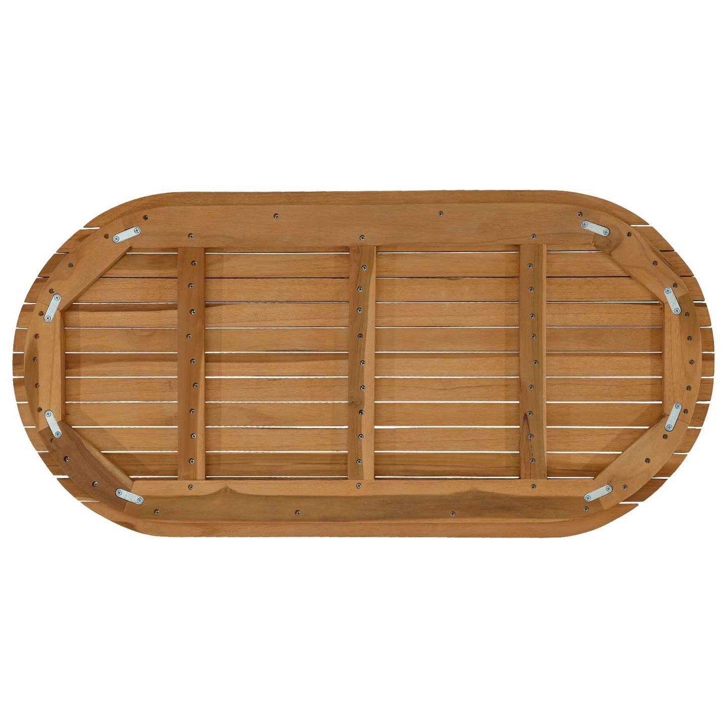 Table Top 100 x 50 x 3.5 cm Oval Solid Teak Wood Natural