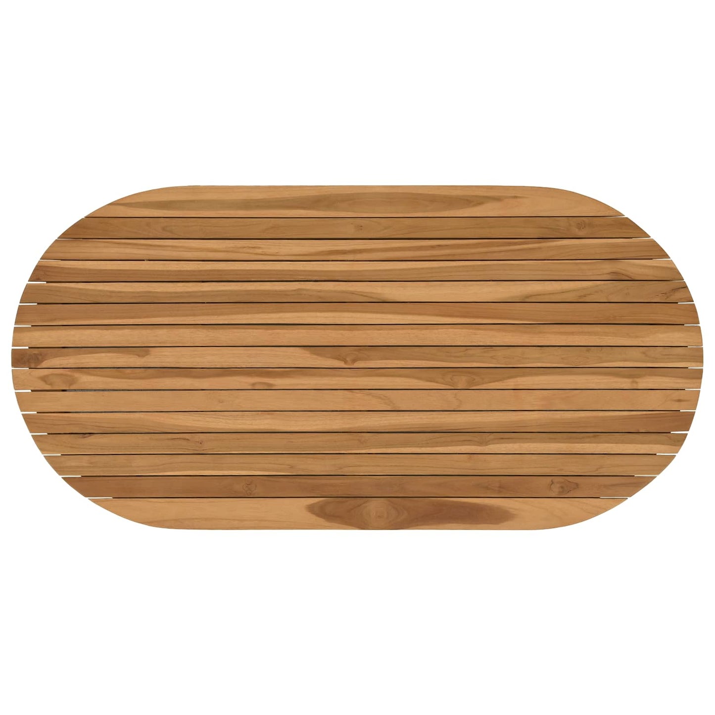 Table Top 110 x 55 x 3.5 cm Oval Solid Teak Wood Natural