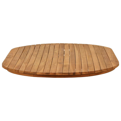 Table Top 120 x 70 x 3.5 cm Oval Solid Teak Wood Natural