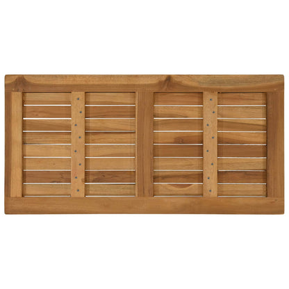 Table Top Rectangular Solid Teak Wood Natural