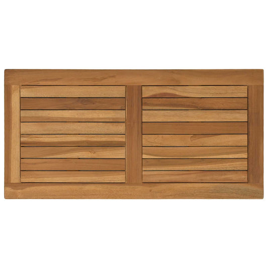 Table Top Rectangular Solid Teak Wood Natural