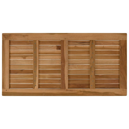 Table Top Rectangular Solid Teak Wood Natural