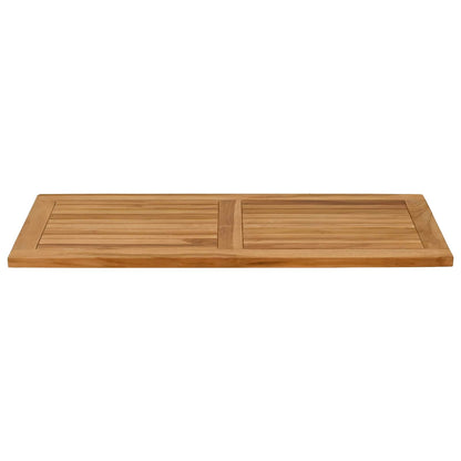 Table Top Rectangular Solid Teak Wood Natural