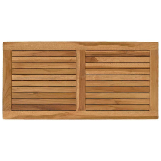 Table Top Rectangular Solid Teak Wood Natural