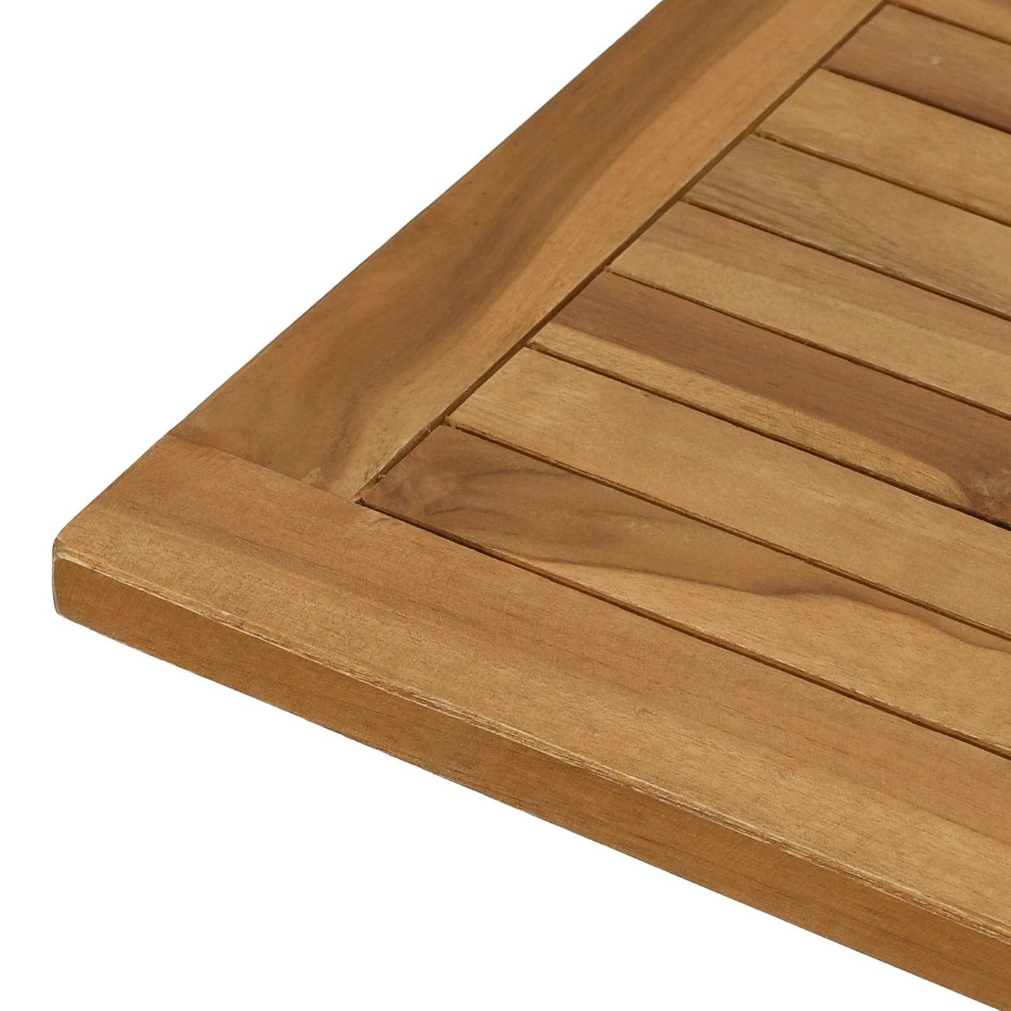 Table Top Rectangular Solid Teak Wood Natural