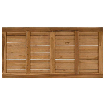 Table Top Rectangular Solid Teak Wood Natural