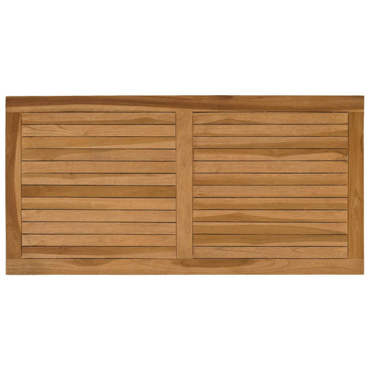Table Top Rectangular Solid Teak Wood Natural