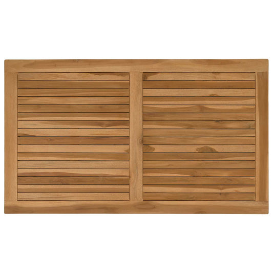 Table Top Rectangular Solid Teak Wood Natural