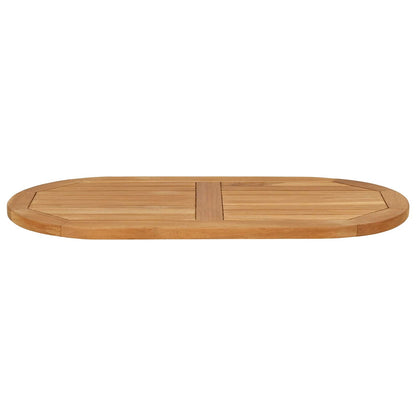 Table Top 80 x 40 x 2.5 cm Oval Solid Teak Wood Natural