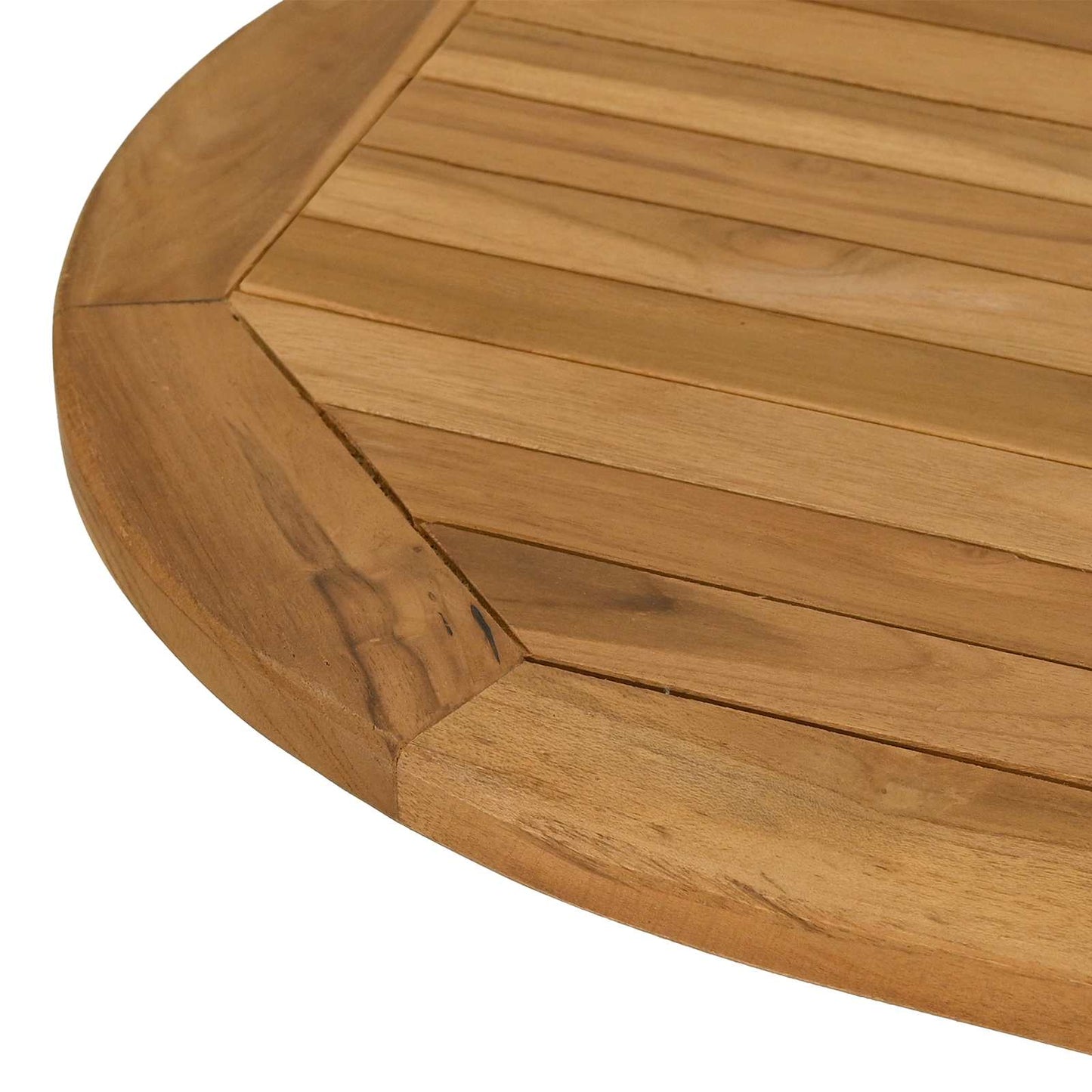 Table Top Oval Solid Teak Wood Natural