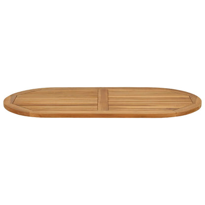 Table Top Oval Solid Teak Wood Natural