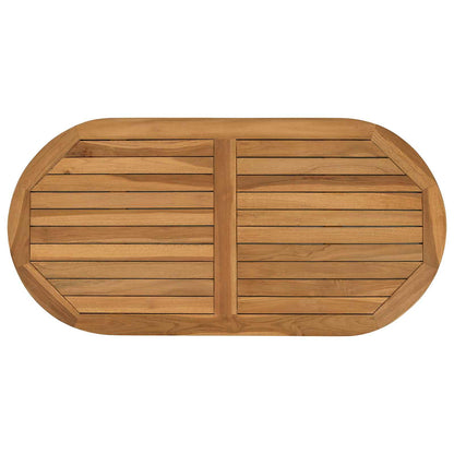 Table Top Oval Solid Teak Wood Natural