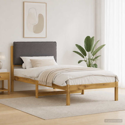 Bed Frame with Upholstered Headboard Whitewash and Light Grey