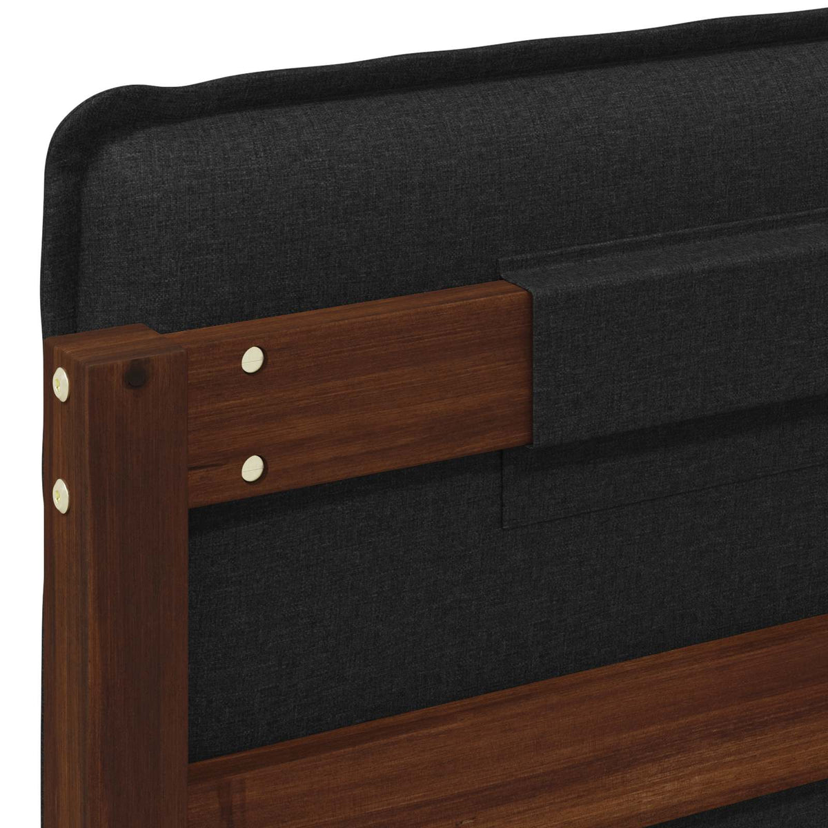 Bed Frame with Upholstered Headboard Dark Brown and Black