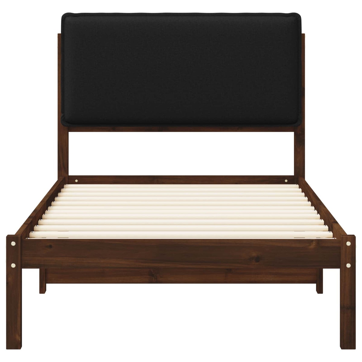 Bed Frame with Upholstered Headboard Dark Brown and Black