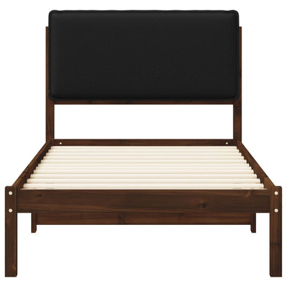 Bed Frame with Upholstered Headboard Dark Brown and Black