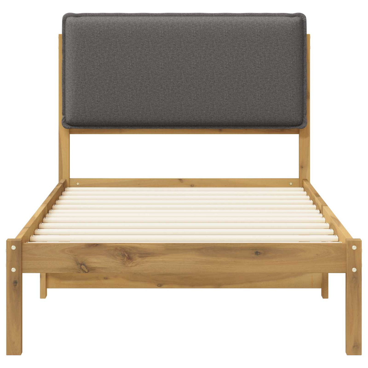 Bed Frame with Upholstered Headboard Whitewash and Light Grey