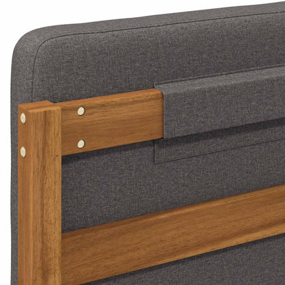 Bed Frame with Upholstered Headboard Natural and Light Grey