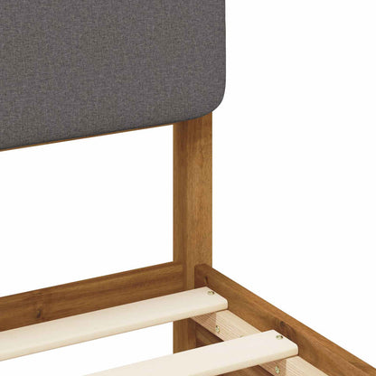 Bed Frame with Upholstered Headboard Natural and Light Grey
