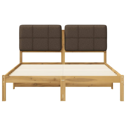 Bed Frame with Upholstered Headboard Whitewash and Taupe