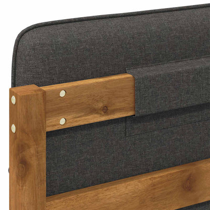 Bed Frame with Upholstered Headboard Natural and Dark Grey